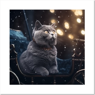 British Shorthair In Winter Posters and Art